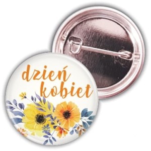 Słoneczny Dzień Kobiet - przypinka 37mm