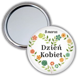 Serce na ludowo - lusterko na Dzień Kobiet 56 mm