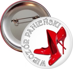 Panieński na obcasach - przypinki na wieczór panieński - 56mm