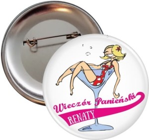 Szampański Wieczór - Przypinka na Wieczór Panieński - 56mm