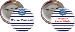 Żeglarski zestaw przypinek na Wieczór Panieński 8szt.