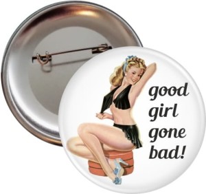 Blond Pin-Up Girl - Przypinka  na Wieczór Panieński -  56mm
