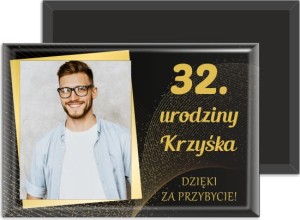 Złota Fala - magnes urodzinowy ze zdjęciem