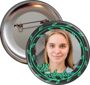 Black and Green - przypinka urodzinowa - 56mm