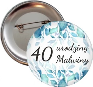 Azure leaf - przypinka 56mm