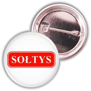 Sołtys przypinka 37mm z agrafką