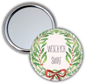 Świąteczna kokarda - lusterko na Boże Narodzenie 56mm