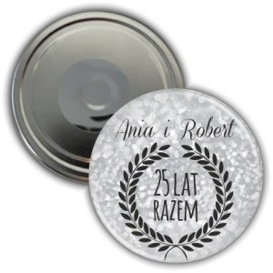 Srebrne Gody - 25 rocznica ślubu - magnes 56 mm