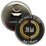 20. Rocznica Ślubu - magnes z otwieraczem 56 mm