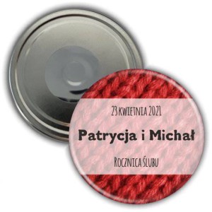 Wełniana rocznica - magnes na 7. rocznicę ślubu - 56mm