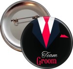 Team Groom -  przypinka na Wieczór Kawalerski - 56mm