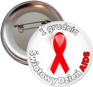 Światowy Dzień AIDS - 1 grudnia- przypinka 56mm - SZYBKA WYSYŁKA 