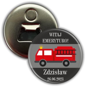 Emerytura Strażaka - magnes z otwieraczem 56mm 