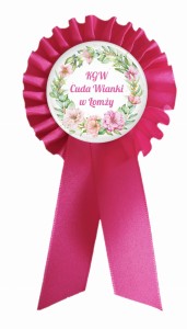 g8522 Koło Gospodyń Wiejskich - różowy kotylion z przypinką 56mm.jpg