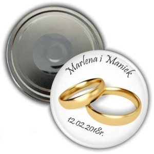 Złote obrączki - magnes 56 mm