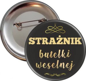 g3279 Strażnik butelki Dark Elegant - przypinka weselna 56mm.jpg