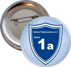Szkolna tarcza 1a - przypinka 56 mm