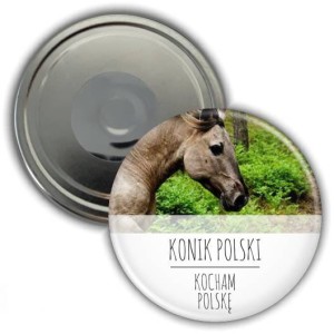 Magnes pamiątkowy okrągły 56mm | Polska | Konik Polski