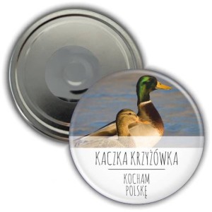 Magnes pamiątkowy okrągły 56mm | Polska | Kaczka Krzyżówka