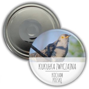 Magnes pamiątkowy okrągły 56mm | Polska | Kukułka Zwyczajna