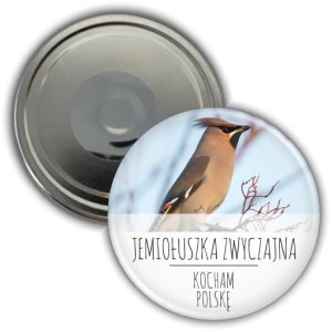 Magnes pamiątkowy okrągły 56mm | Polska | Jemiołuszka Zwyczajna