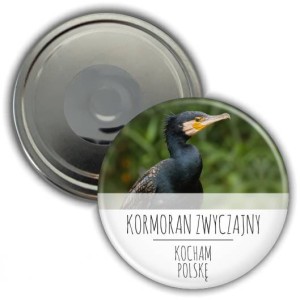 Magnes pamiątkowy okrągły 56mm | Polska | Kormoran Zwyczajny