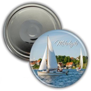 Magnes pamiątkowy okrągły 56mm | Orion na Jeziorze Mikołajskim