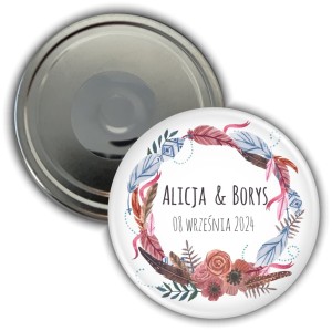 Weselne boho - magnes 56 mm