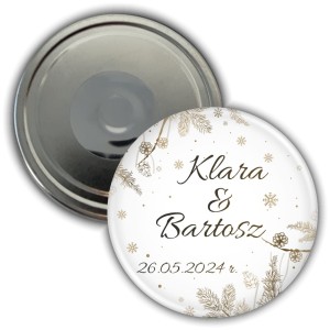 Zimowe wesele - magnes 56mm
