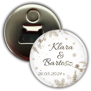 Zimowe wesele - magnes z otwieraczem 56mm 