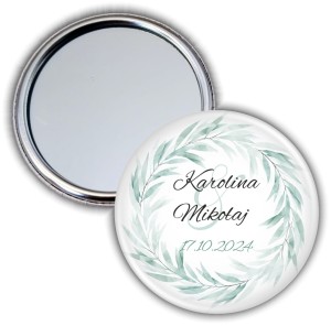 g3283l Miętowy wianek - lusterko weselne 56mm.jpg