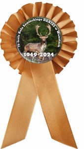 g10690 Jubileusz Koła Łowieckiego - złoty kotylion z przypinką 56mm.jpg