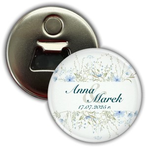 Sielskie wesele- upominek dla gości - magnes z otwieraczem 56mm