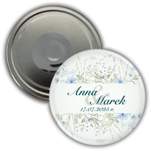 Sielskie wesele - podziękowanie gościom weselnym - magnes 56mm