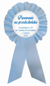 Pasowanie na Przedszkolaka - błękitny kotylion