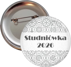 Stylish  collection - Gray - Przypinka na Studniówkę - 56mm -SZYBKA WYSYŁKA