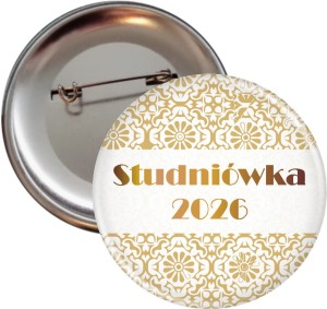 Stylish  collection - Gold - Przypinka na Studniówkę - 56mm- SZYBKA WYSYŁKA
