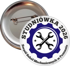 Studniówka w Mechaniku - Przypinka 56mm  