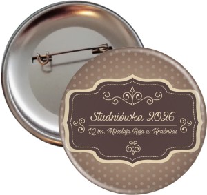 Retro Studniówka - Przypinka 56mm Dark