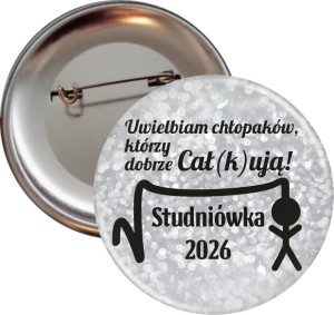 Studniówkowa Całka Silver Boy - przypinka 56mm