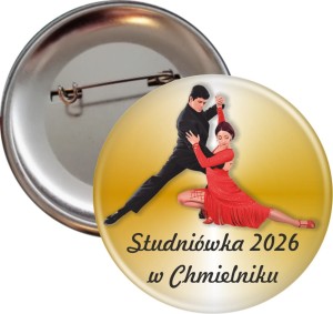 Taneczna Studniówka - Złota przypinka 56mm 