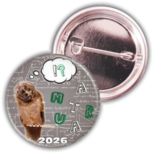 Maturalna sowa - Matura- przypinka 37mm -SZYBKA WYSYŁKA