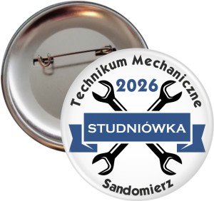 Studniówka w Mechaniku - Przypinka 56mm