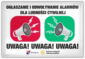 Magnes informacyjny - Sygnały alarmowe – ochrona ludności - 78x53mm