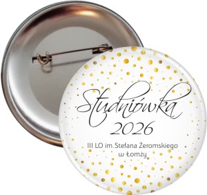 g9981 Złote konfetti - studniówkowa przypinka 56mm.jpg