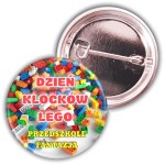 Dzień Klocków Lego w przedszkolu - przypinka 37mm
