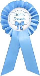  Baby Shower - niebieskie kotyliony z przypinką na powitanie chłopca