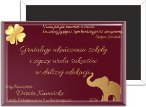 Gratuluję ukończenia szkoły - magnes prostokątny dla ucznia