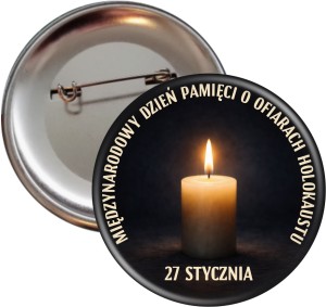 Przypinka Pamięci o Ofiarach Holocaustu - 56 mm – 27 stycznia 