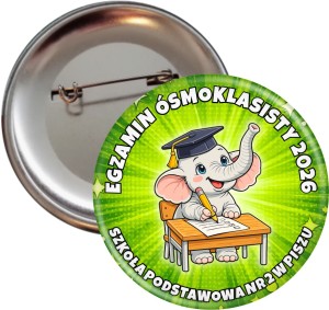 Pamiątka Egzaminu Ósmoklasisty 2026 - przypinka 56mm